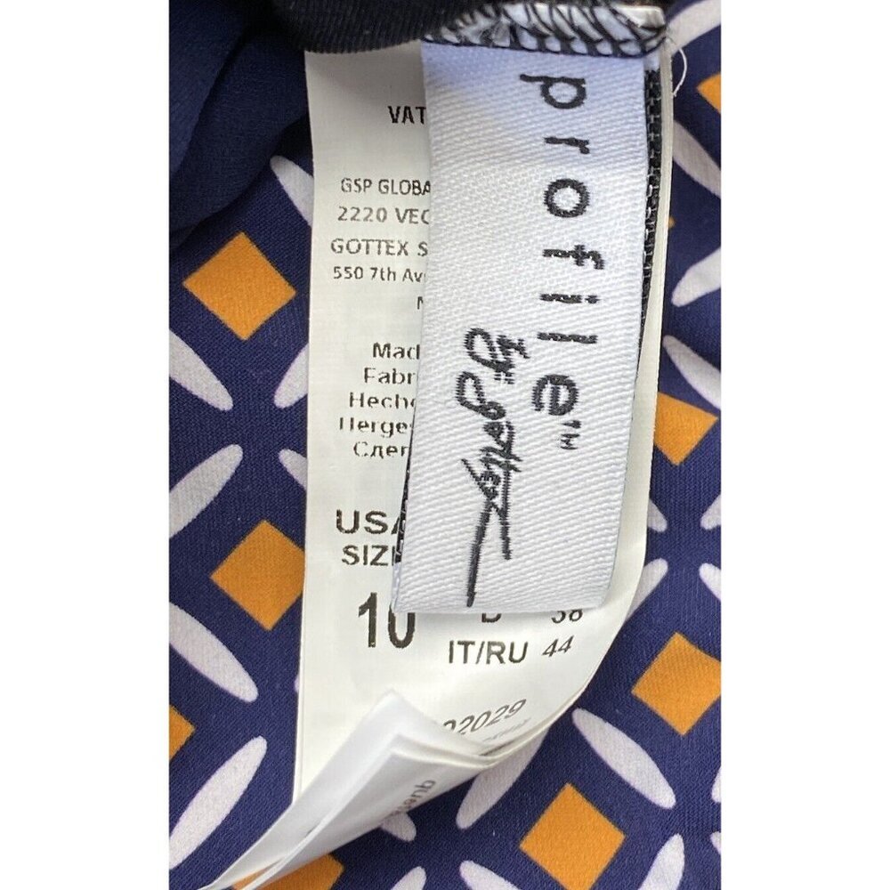 Profile by Gottex Sz 10 Swimsuit Let It Be Halter One Piece Blue White Beach - Picture 6 of 7